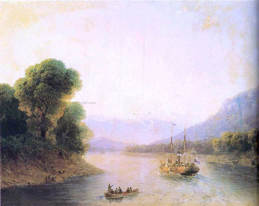  Ivan Constantinovich Aivazovsky River Rioni, Georgia - Hand Painted Oil Painting