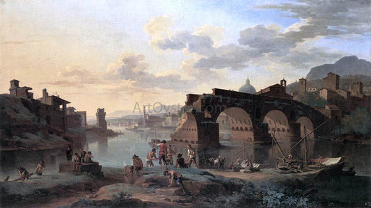  Jacob De Heusch River View with the Ponte Rotto - Hand Painted Oil Painting