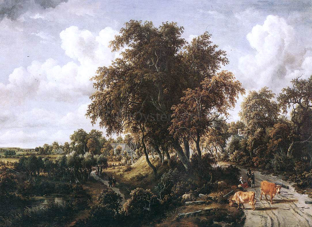  Meyndert Hobbema Road on a Dyke - Hand Painted Oil Painting