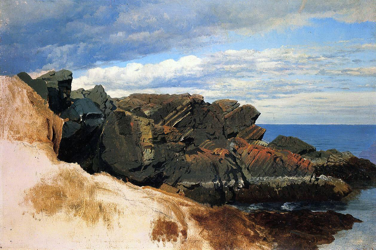  William Bradford Rock Study at Nahant, Massachusetts - Hand Painted Oil Painting