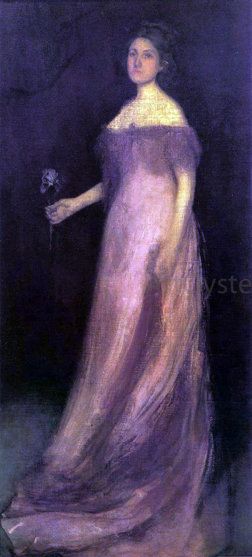  James McNeill Whistler Rose and Green: The Iris - Portrait of Miss Kinsella - Hand Painted Oil Painting