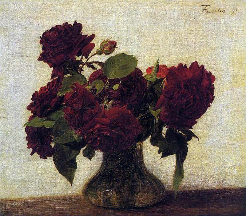  Henri Fantin-Latour Roses foncees sur fond clair - Hand Painted Oil Painting