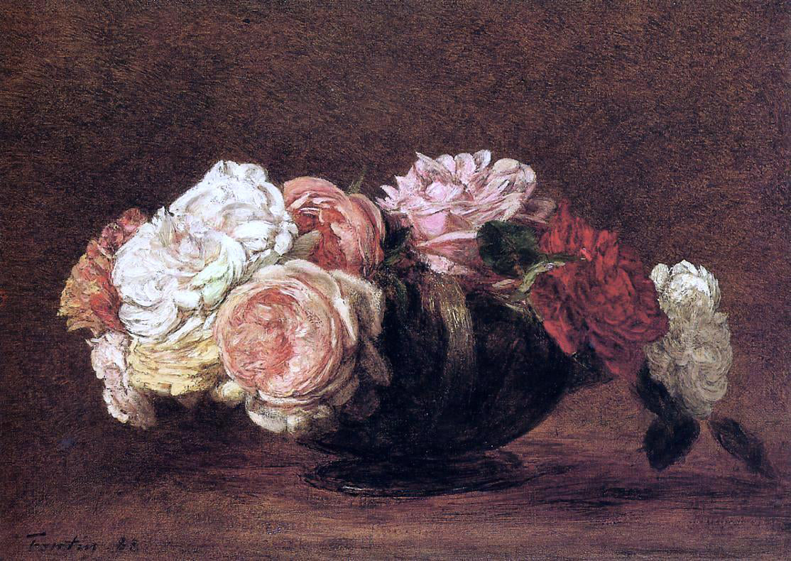  Henri Fantin-Latour Roses in a Bowl - Hand Painted Oil Painting