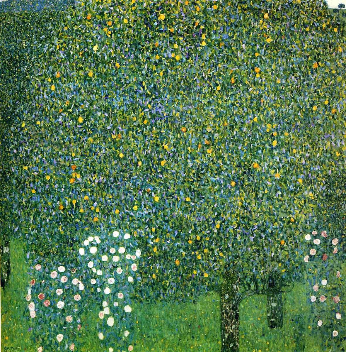  Gustav Klimt Roses Under the Trees - Hand Painted Oil Painting