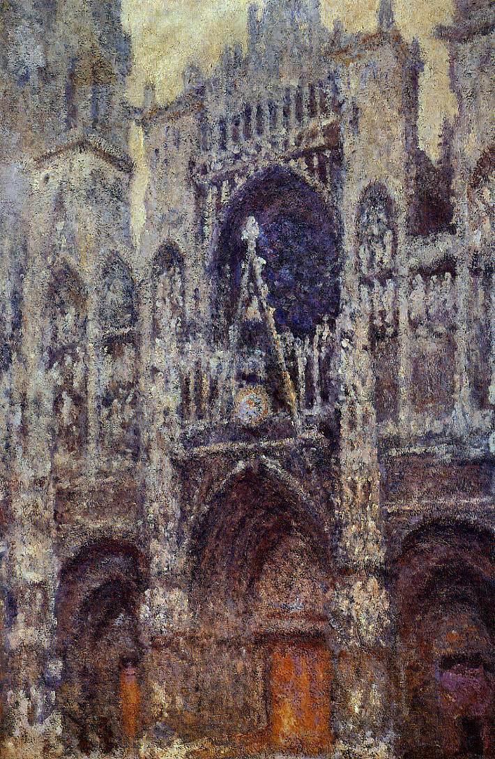  Claude Oscar Monet Rouen Cathedral, the Portal, Grey Weather - Hand Painted Oil Painting