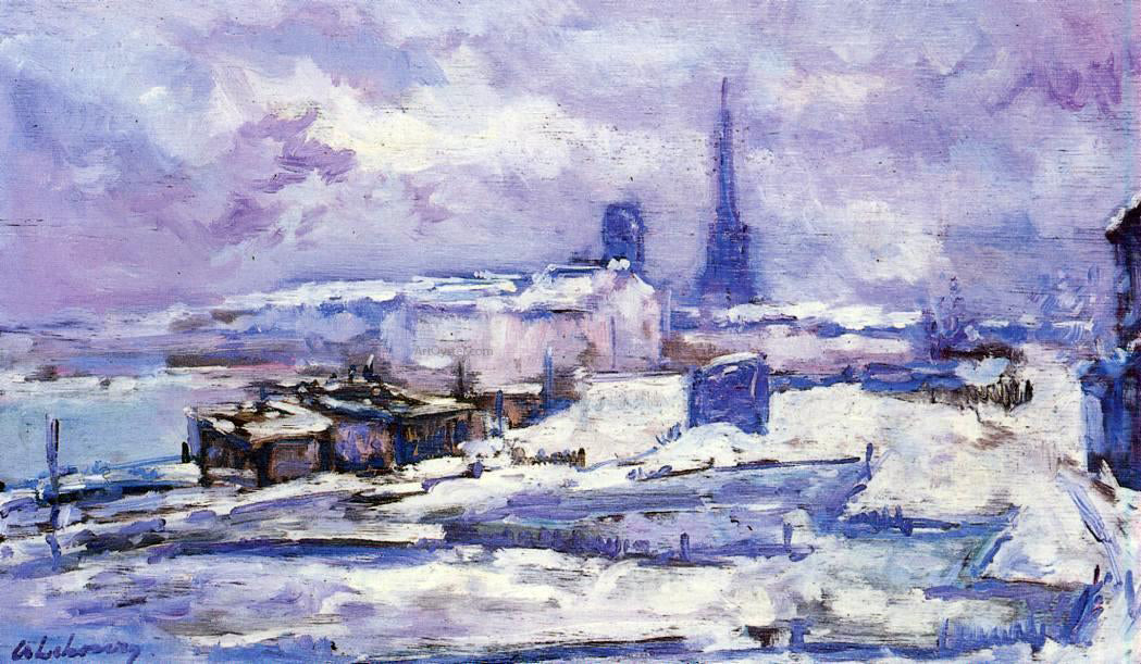  Albert Lebourg Rouen, Snow Effect - Hand Painted Oil Painting