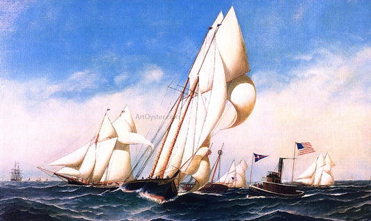  Antonio Jacobsen Rounding the Mark, NYCC Regatta 1886 - Hand Painted Oil Painting