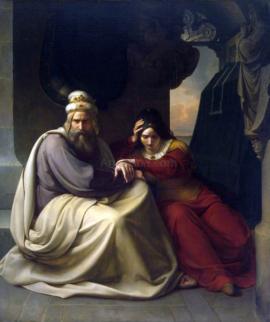  Karl Friedrich Lessing Royal Couple Mourning for their Dead Daughter - Hand Painted Oil Painting