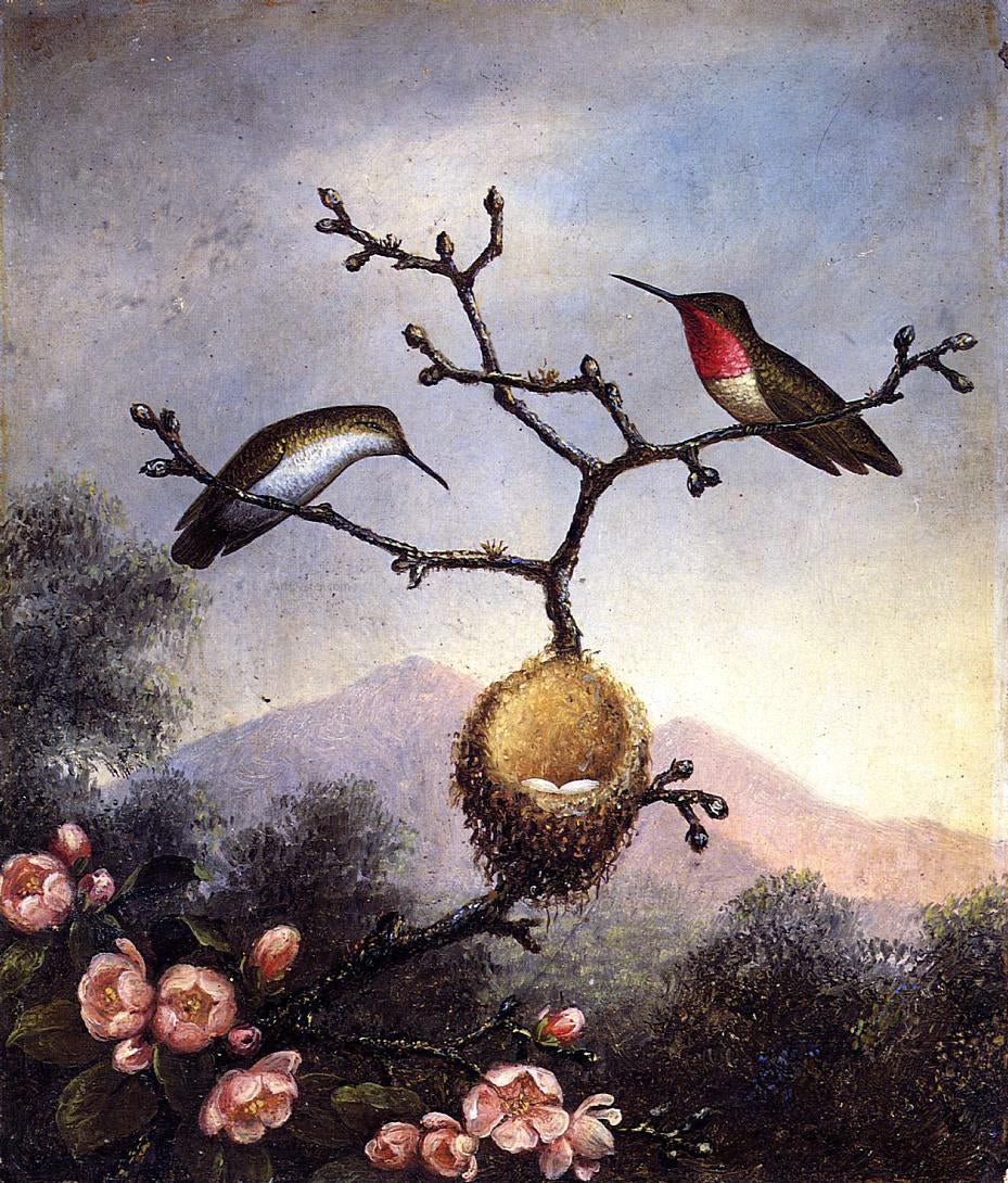  Martin Johnson Heade Ruby Throats with Apple Blossoms - Hand Painted Oil Painting