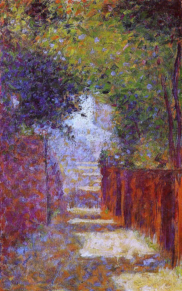 Georges Seurat Rue Saint-Vincent, Montmartre, in Spring - Hand Painted Oil Painting