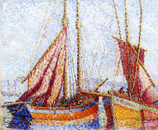  Henri Edmond Cross Sailboats - Hand Painted Oil Painting