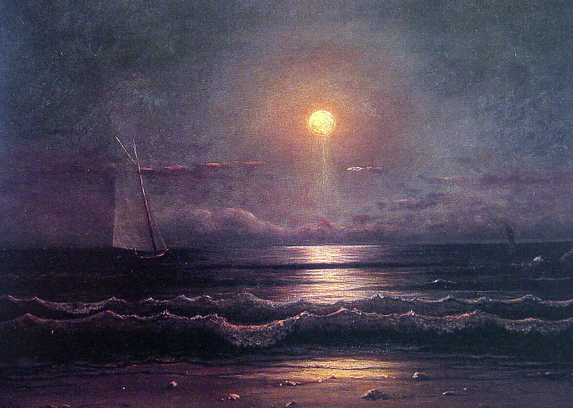  Martin Johnson Heade Sailing by Moonlight - Hand Painted Oil Painting