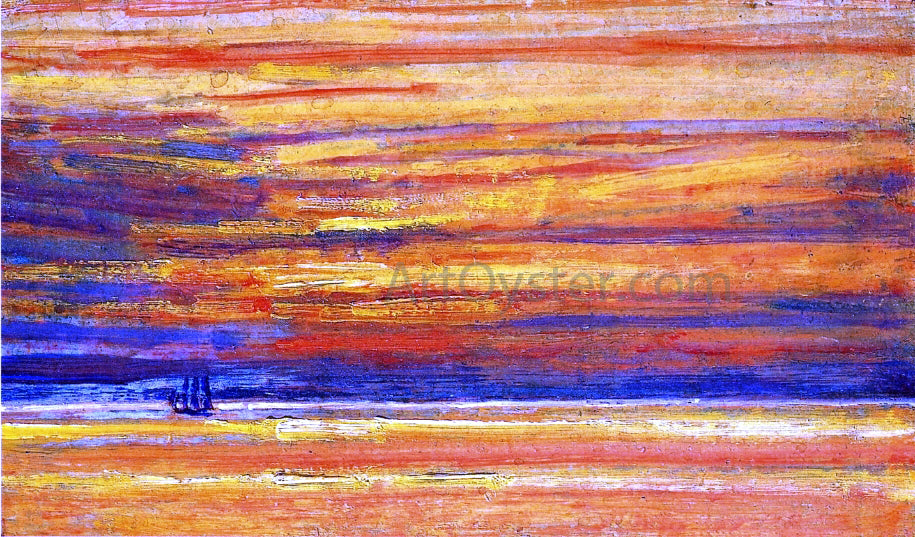  Frederick Childe Hassam Sailing Vessel at Sea, Sunset - Hand Painted Oil Painting