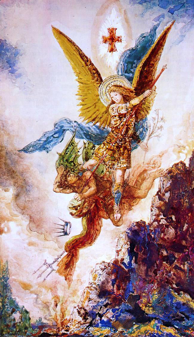 Gustave Moreau Saint Michael Vanquishing Satan - Hand Painted Oil Painting