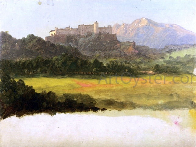  Frederic Edwin Church Salzburg, Austria, View of the Castle - Hand Painted Oil Painting