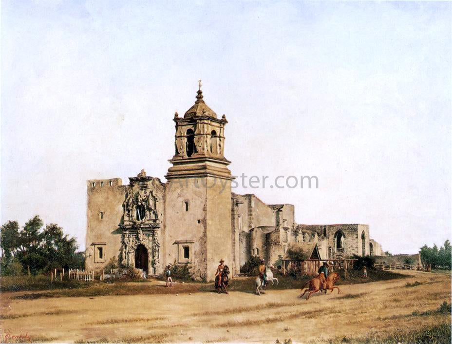  Theodore Gentilz San Jose de Aguayo (also known as Mission San Jose) - Hand Painted Oil Painting