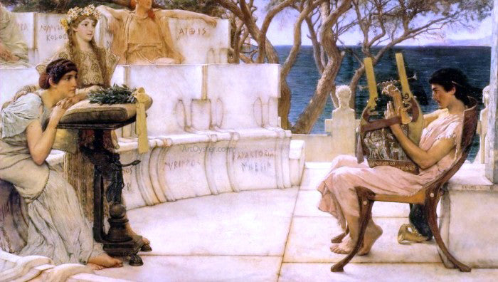  Sir Lawrence Alma-Tadema Sappho and Alcaeus - Hand Painted Oil Painting