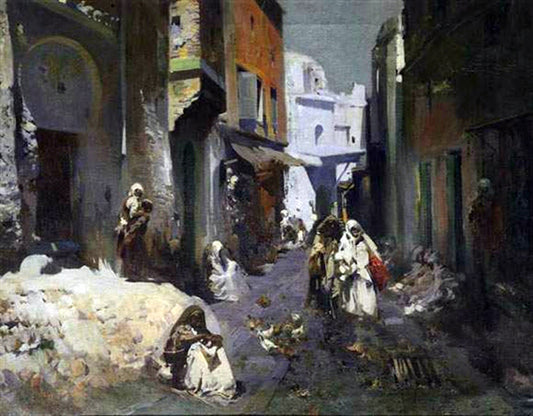  Jose Navarro Llorens Scene a Fes - Hand Painted Oil Painting