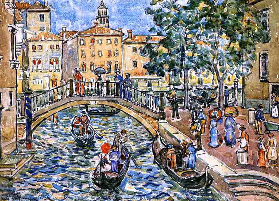  Maurice Prendergast Scene of Venice - Hand Painted Oil Painting