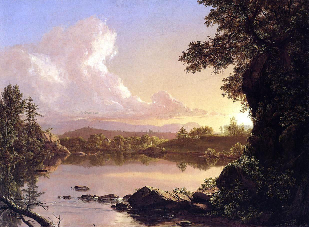  Frederic Edwin Church Scene on the Catskill Creek, New York - Hand Painted Oil Painting