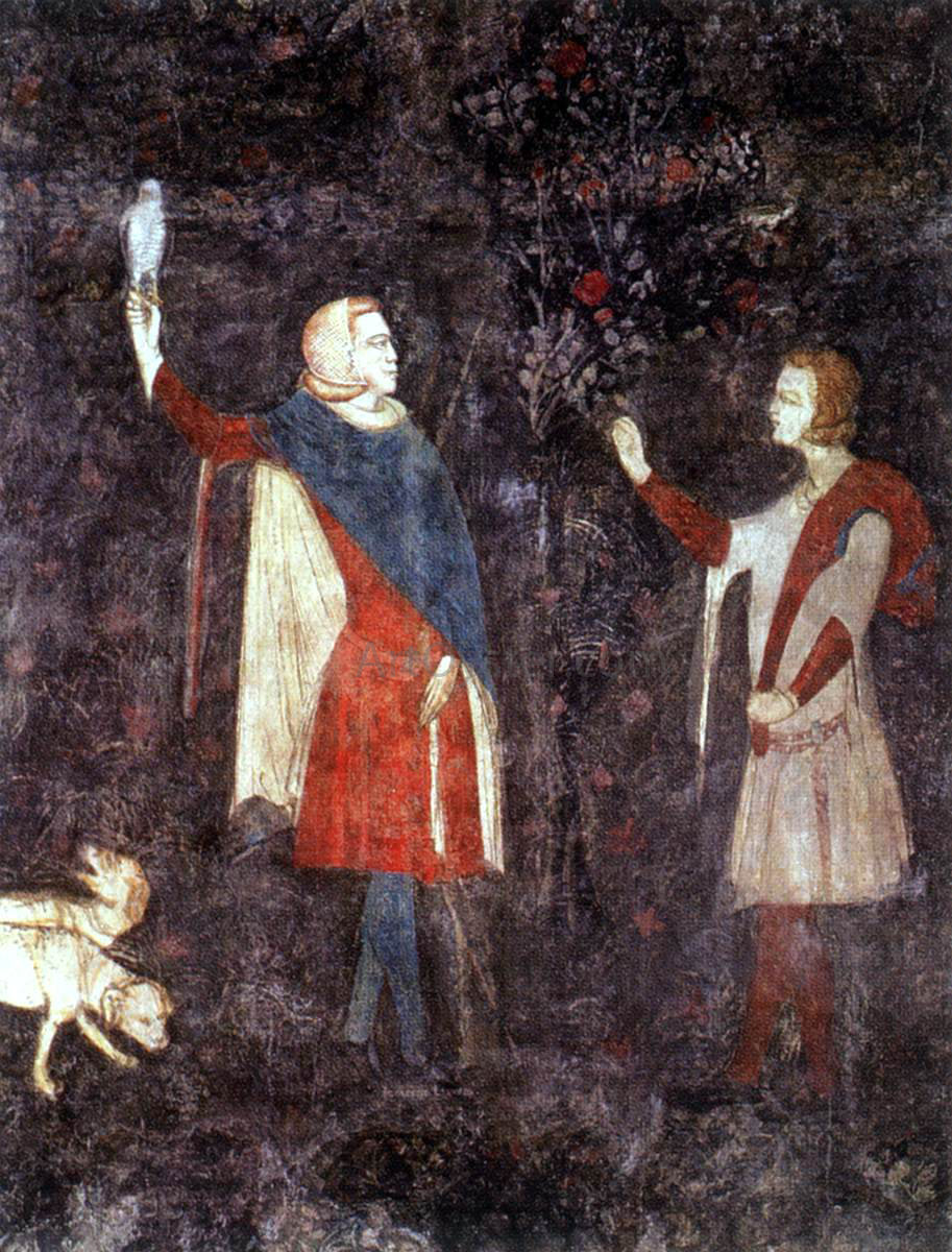  Unknown (4) Masters Scenes of Country Life: Falconry - Hand Painted Oil Painting