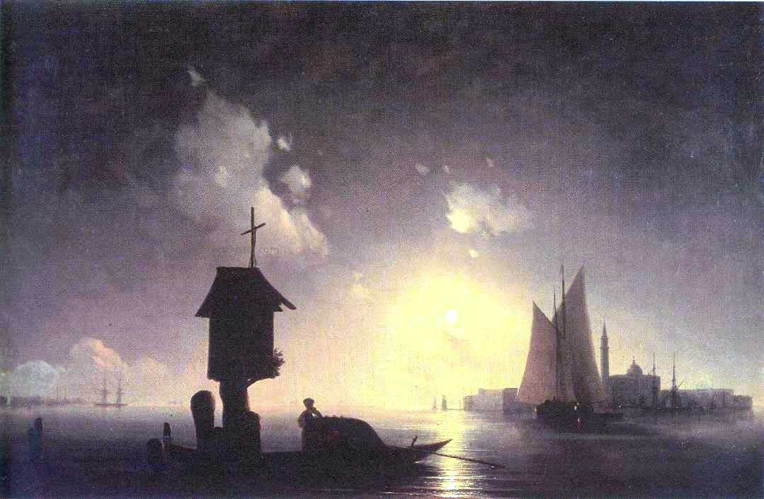  Ivan Constantinovich Aivazovsky Sea View with chapel - Hand Painted Oil Painting