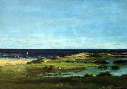  Gustave Courbet Seacoast (also known as Souvenir of Les Cabanes) - Hand Painted Oil Painting