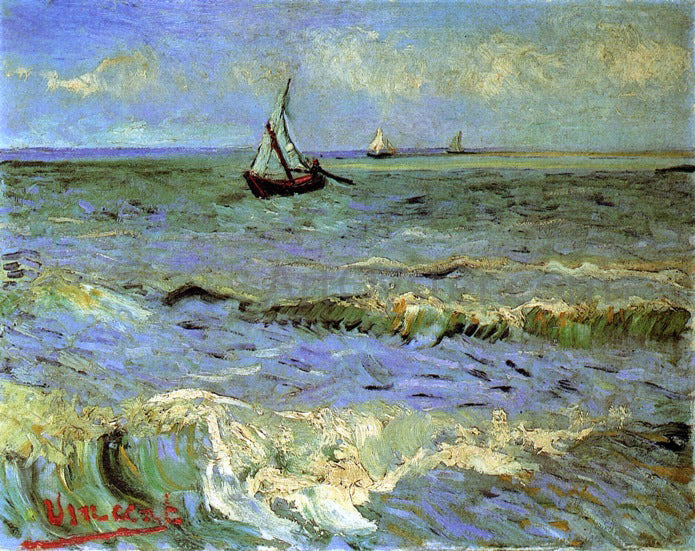  Vincent Van Gogh Seascape at Saintes-Maries - Hand Painted Oil Painting