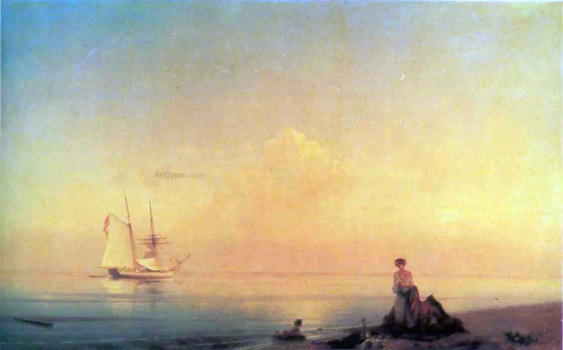  Ivan Constantinovich Aivazovsky Seashore, Calm - Hand Painted Oil Painting