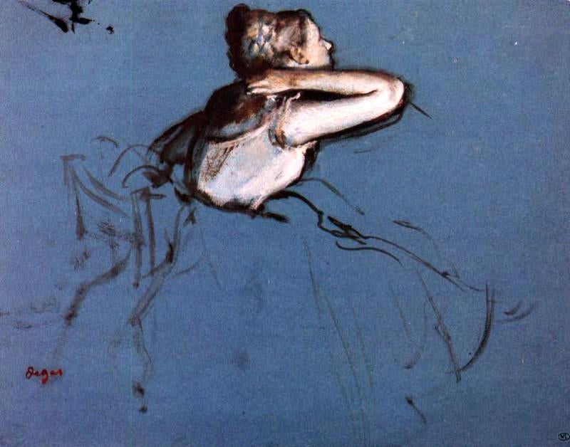  Edgar Degas Seated Dancer in Profile - Hand Painted Oil Painting