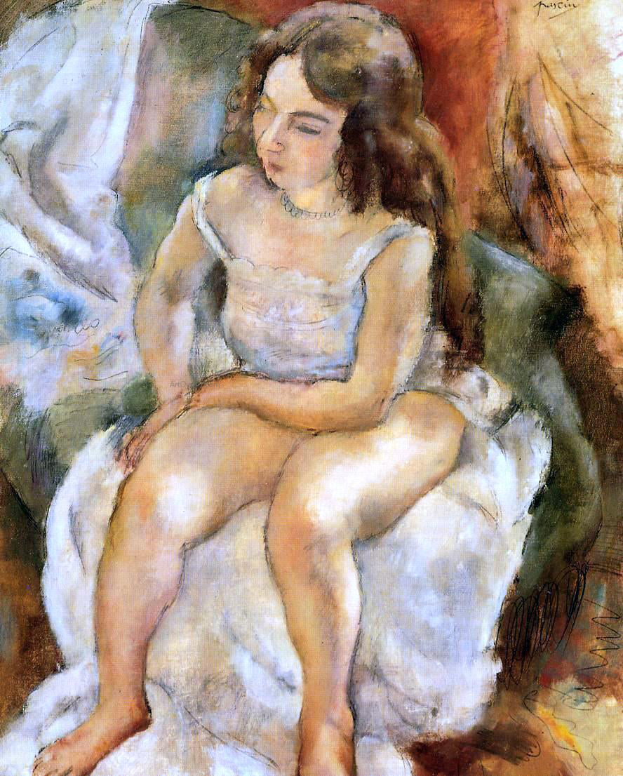  Jules Pascin Seated Model - Hand Painted Oil Painting