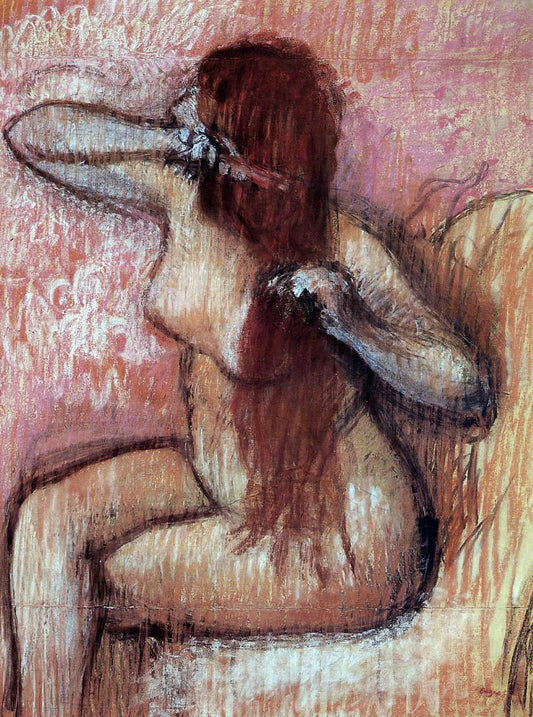  Edgar Degas Seated Nude Combing Her Hair - Hand Painted Oil Painting