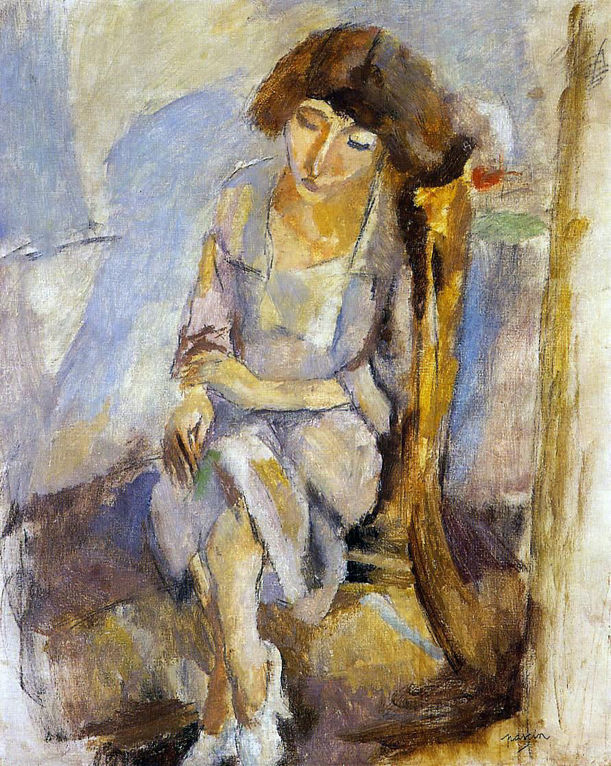  Jules Pascin Seated Portrait of Hermine David - Hand Painted Oil Painting