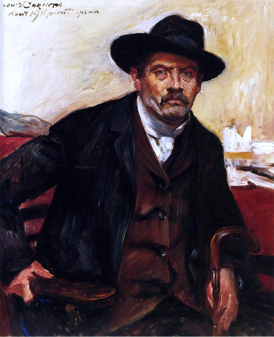  Lovis Corinth Self Portrait in a Black Hat - Hand Painted Oil Painting