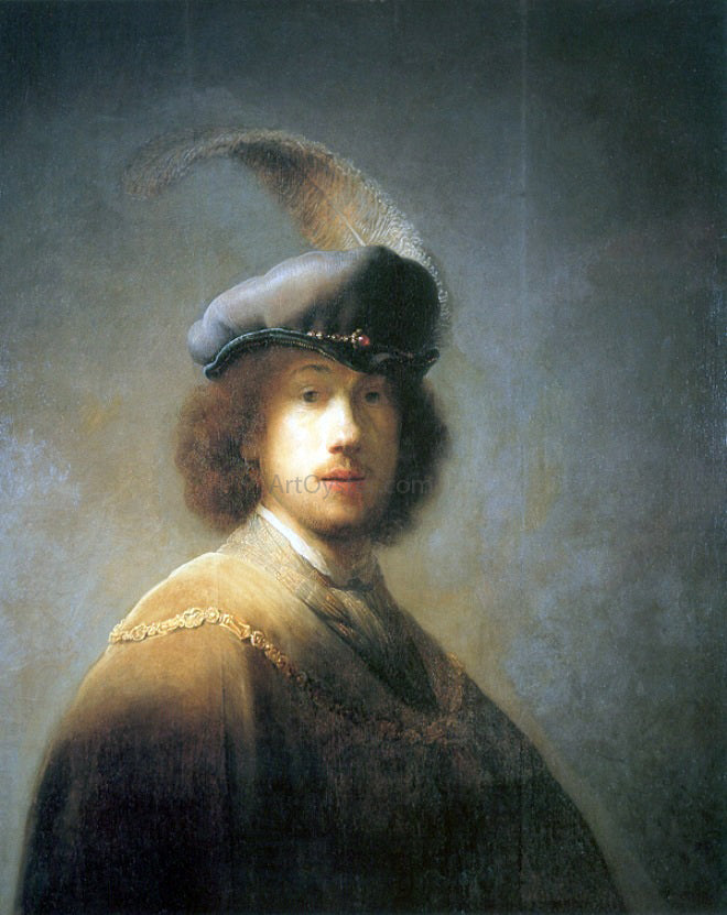  Rembrandt Van Rijn Self Portrait with Plumed Beret - Hand Painted Oil Painting
