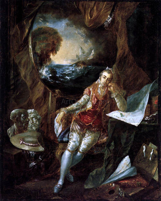  Luis Paret Y Alcazar Self-Portrait  in the Studio - Hand Painted Oil Painting