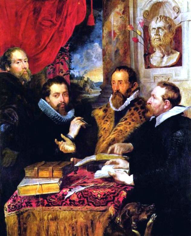  Peter Paul Rubens Selfportrait with Brother Philipp, Justus Lipsius and Another Scholar - Hand Painted Oil Painting