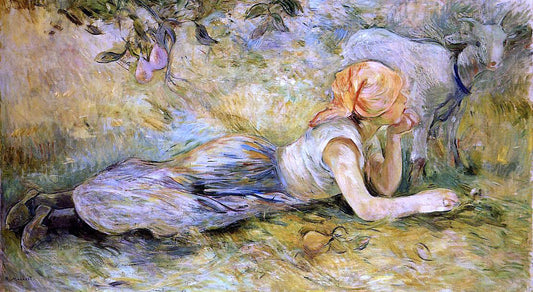  Berthe Morisot Shepherdess Laying Down - Hand Painted Oil Painting