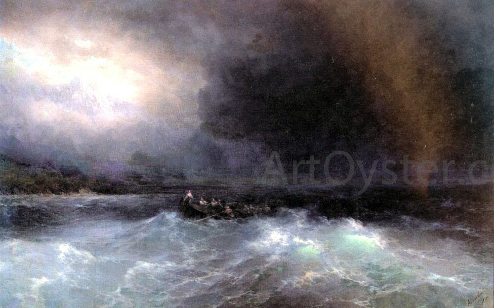  Ivan Constantinovich Aivazovsky Ship at Sea - Hand Painted Oil Painting