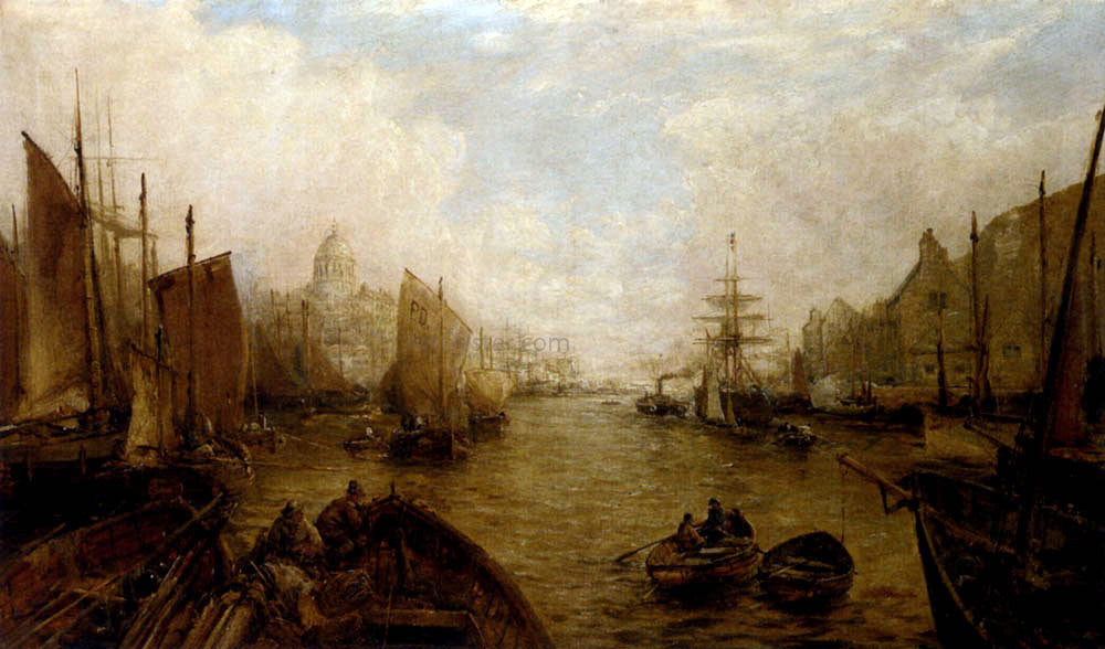  William Edward Webb Shipping on the Thames - Hand Painted Oil Painting