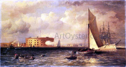  Granville Perkins Ships Near the Battery - Hand Painted Oil Painting