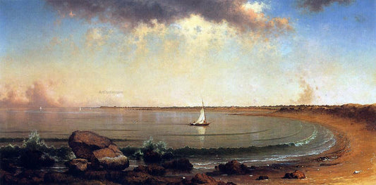  Martin Johnson Heade Shore Scene: Point Judith - Hand Painted Oil Painting
