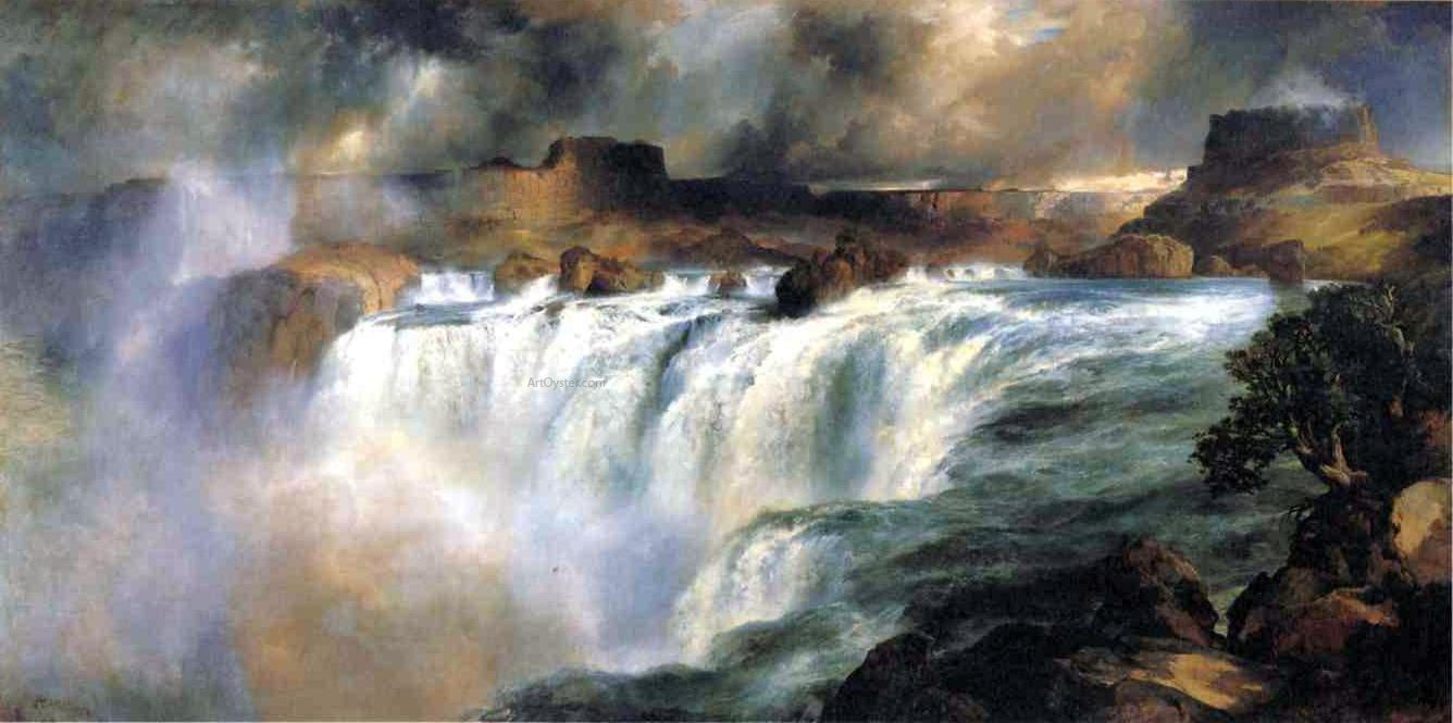  Thomas Moran Shoshone Falls on the Snake River - Hand Painted Oil Painting