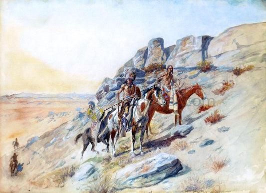  Charles Marion Russell Sighting the Enemy - Hand Painted Oil Painting