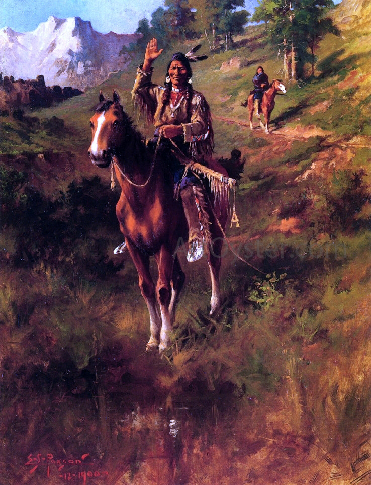  Edgar Samuel Paxson A Sign of Peace - Hand Painted Oil Painting