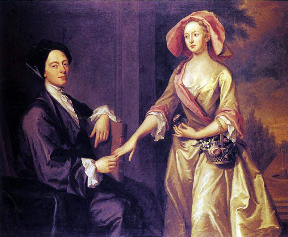  John Smibert Sir Archibald and Lady Grant - Hand Painted Oil Painting