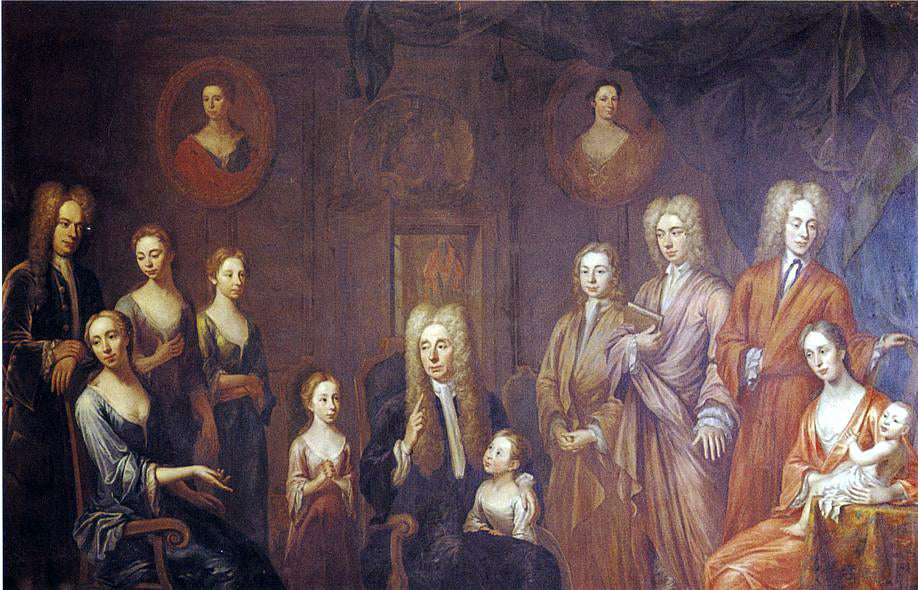  John Smibert Sir Francis Grand and His Family - Hand Painted Oil Painting