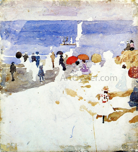  Maurice Prendergast Sketch - Figures on Beach (also known as Early Beach) - Hand Painted Oil Painting