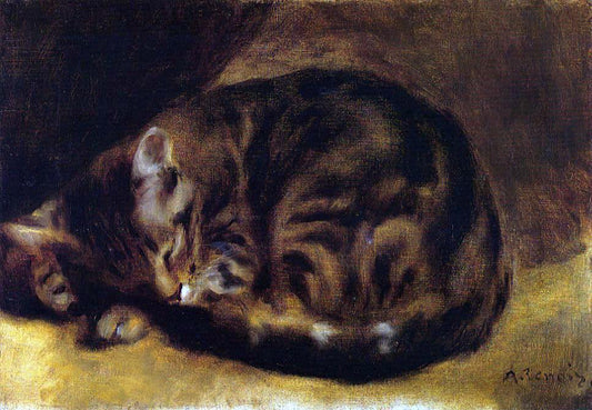  Pierre Auguste Renoir Sleeping Cat - Hand Painted Oil Painting