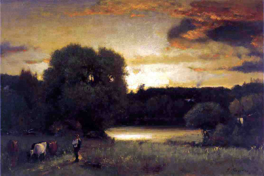  George Inness Slow Fading Day - Hand Painted Oil Painting